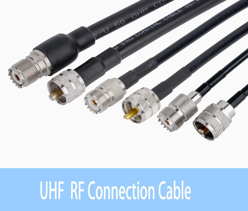 0006 UHF Male Female to UHF Plug Jack 50 ohm Straight Connector with 7D-FB RG58 Cable