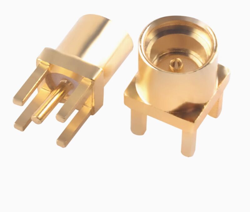 Gold Plated Straight MMCX Through Hole Female Coennector for PCB