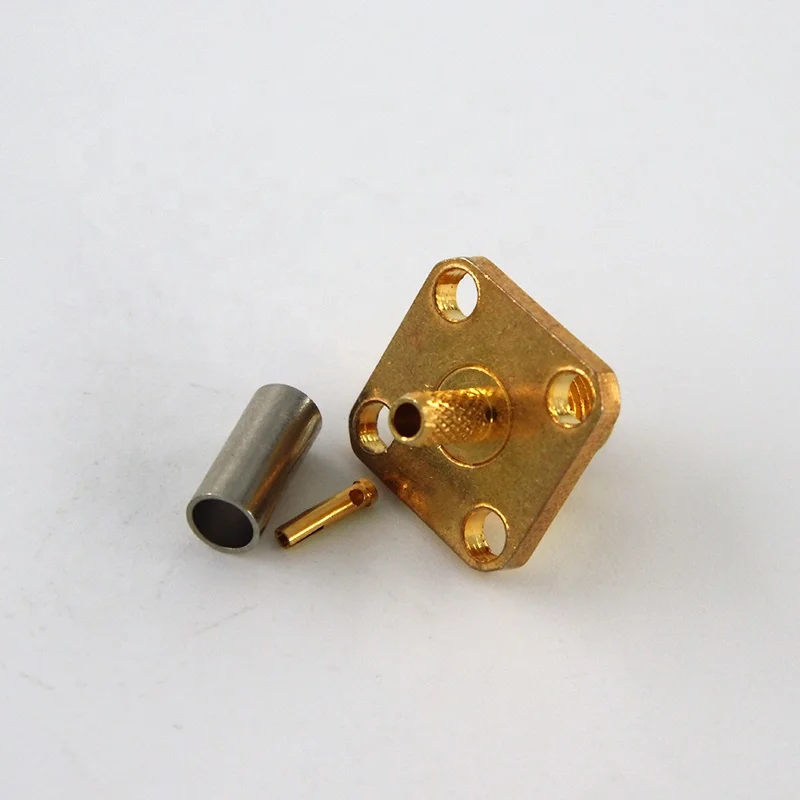 12.4GHz 12.7mm SQ Flange RF coaxial SMA Female Jack Crimp Connector for RG316 RG174 RG188 Cable - Image 2