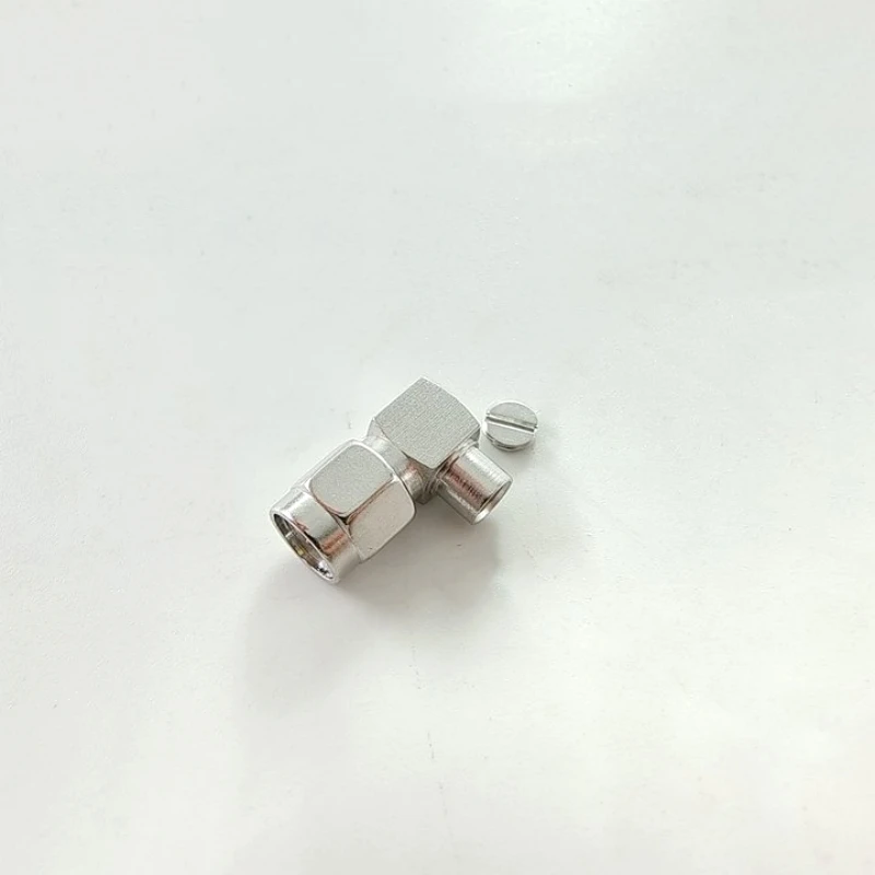 SMA Male Plug Right Angle RF coaxial Connector for .141'' Cable - Image 2