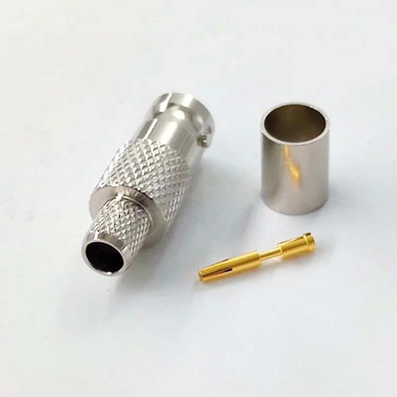 Audio 75ohm Rf Coaxial CCTV BNC Female Crimp Connector Terminals for Belden 1694A Cable - Image 3