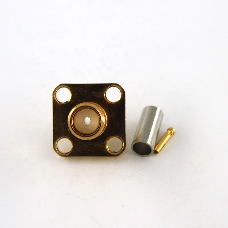 12.4GHz 12.7mm SQ Flange RF coaxial SMA Female Jack Crimp Connector for RG316 RG174 RG188 Cable - Image 3