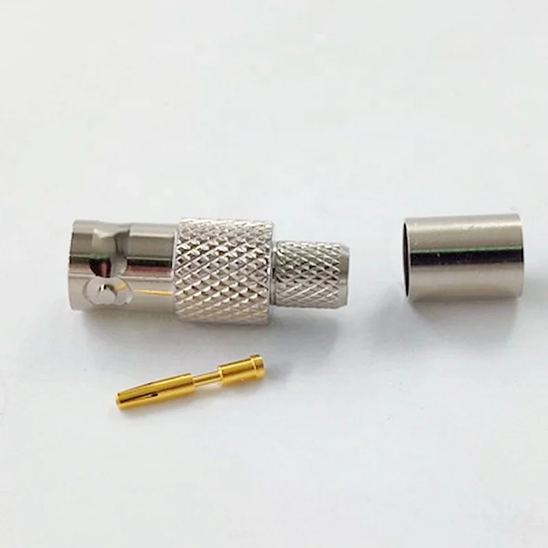Audio 75ohm Rf Coaxial CCTV BNC Female Crimp Connector Terminals for Belden 1694A Cable - Image 4