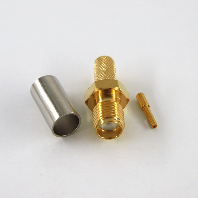 RF Coaxial Connector SMA Reverse Polarity Male Crimp Connector For RG58 Cable - Image 2