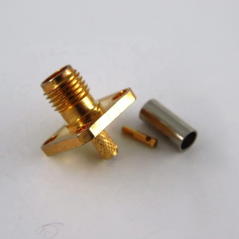12.4GHz 12.7mm SQ Flange RF coaxial SMA Female Jack Crimp Connector for RG316 RG174 RG188 Cable - Image 5