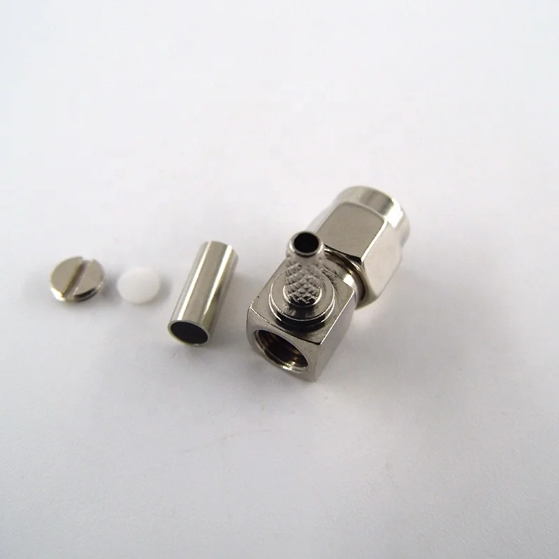 SMA Male Plug Right Angle Crimp RF Coaxial Connector for RG316 RG174 Cable - Image 4
