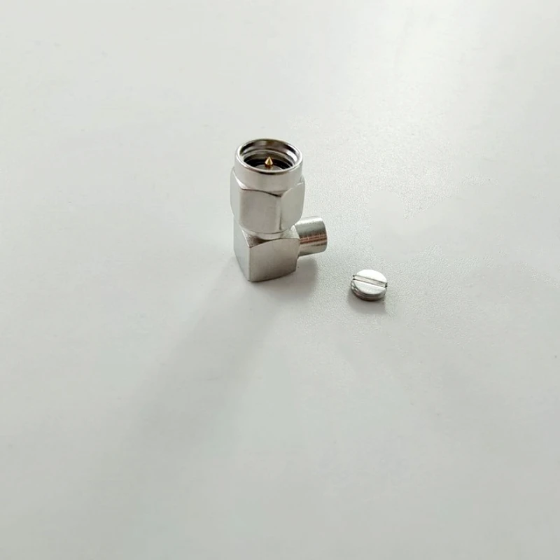 SMA Male Plug Right Angle RF coaxial Connector for .141'' Cable - Image 3