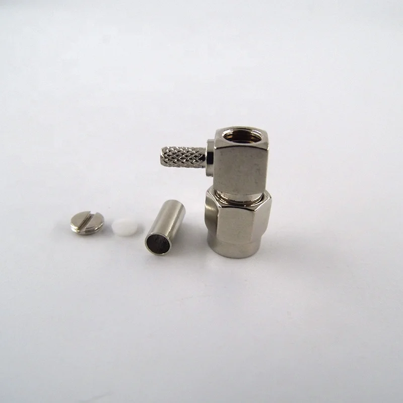 SMA Male Plug Right Angle Crimp RF Coaxial Connector for RG316 RG174 Cable - Image 5