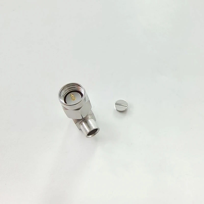 SMA Male Plug Right Angle RF coaxial Connector for .141'' Cable - Image 4