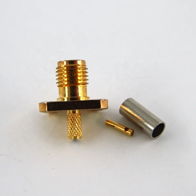 12.4GHz 12.7mm SQ Flange RF coaxial SMA Female Jack Crimp Connector for RG316 RG174 RG188 Cable - Image 6