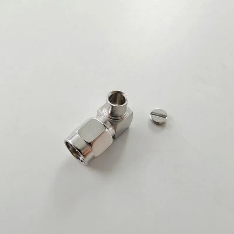 SMA Male Plug Right Angle RF coaxial Connector for .141'' Cable - Image 6