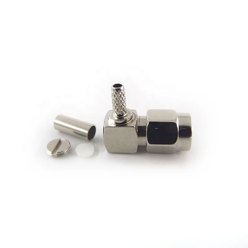 SMA Male Plug Right Angle Crimp RF Coaxial Connector for RG316 RG174 Cable - Image 6